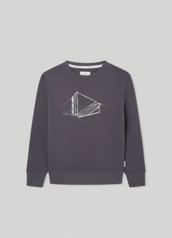 Rapaz Pepe Jeans Sweatshirts E Malhas>Sweatshirt Algodao Logo Estampado