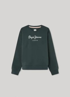 Rapariga Pepe Jeans Sweatshirts E Malhas>Sweatshirt Algodao Logo Estampado