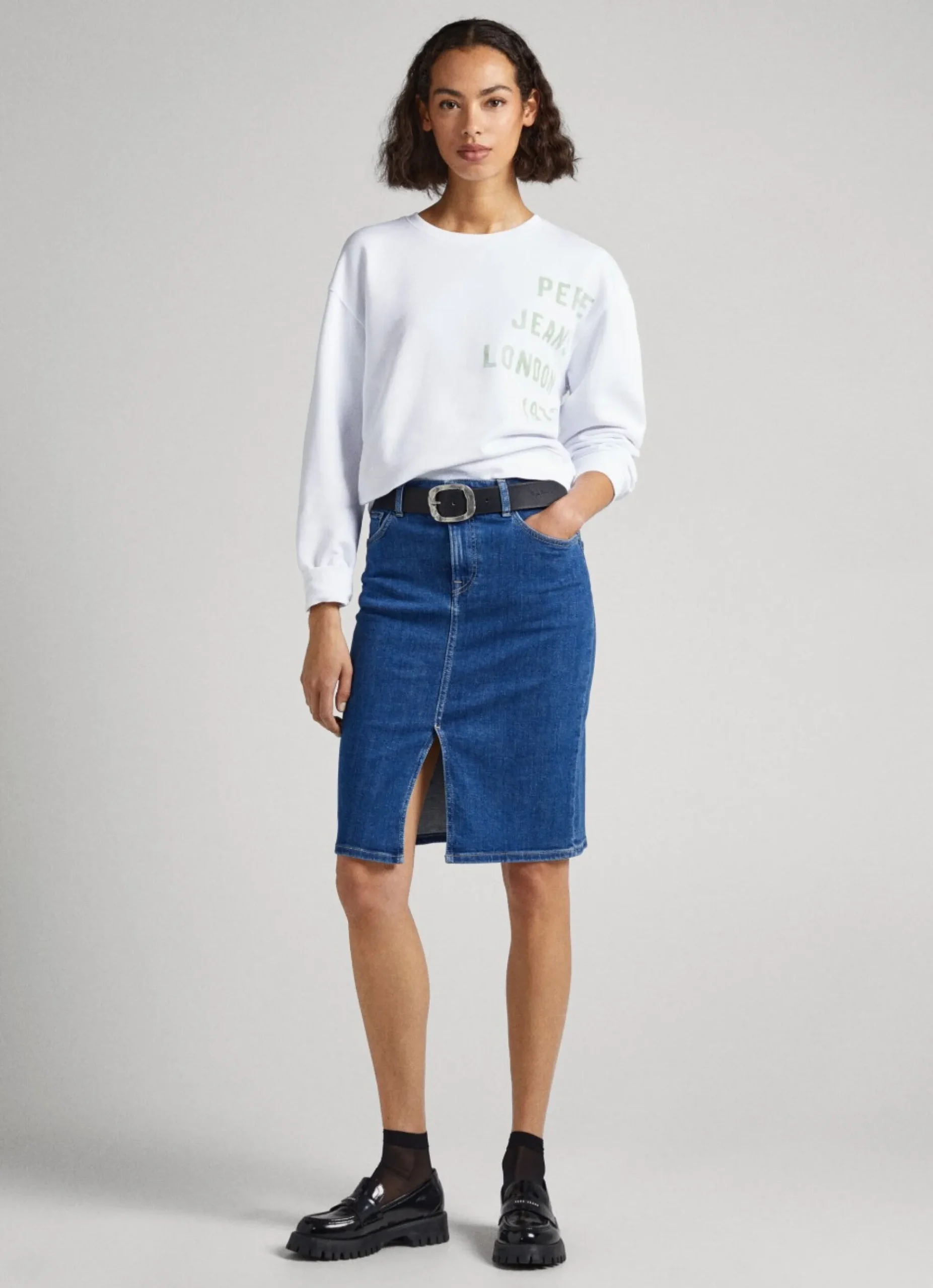Mulher Pepe Jeans Sweatshirts>Sweatshirt Algodao Logo Estampado