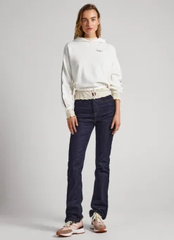 Mulher Pepe Jeans Sweatshirts>Sweatshirt Com Capuz Cropped Fit