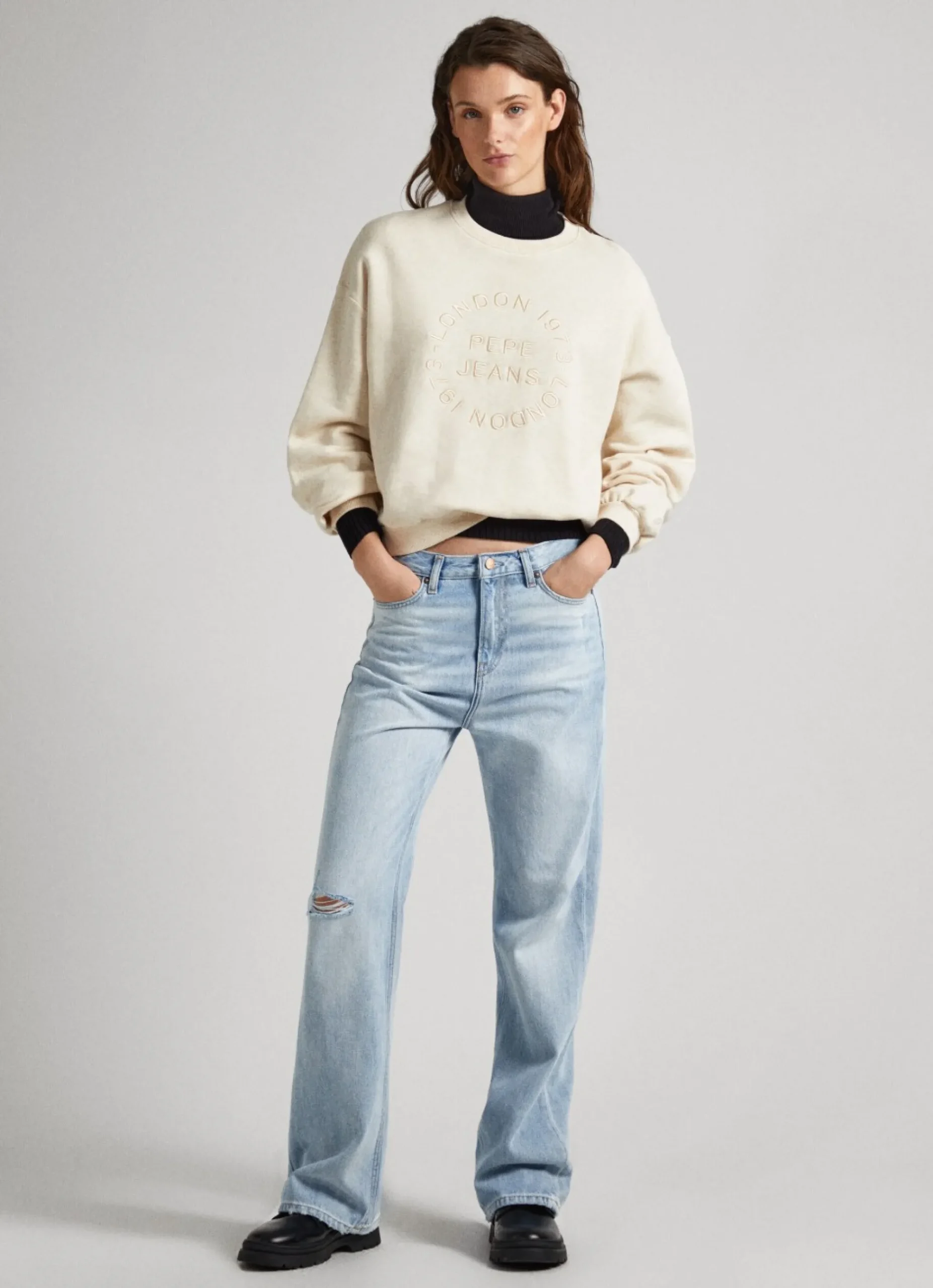 Mulher Pepe Jeans Sweatshirts>Sweatshirt Logo Estampado Bordado