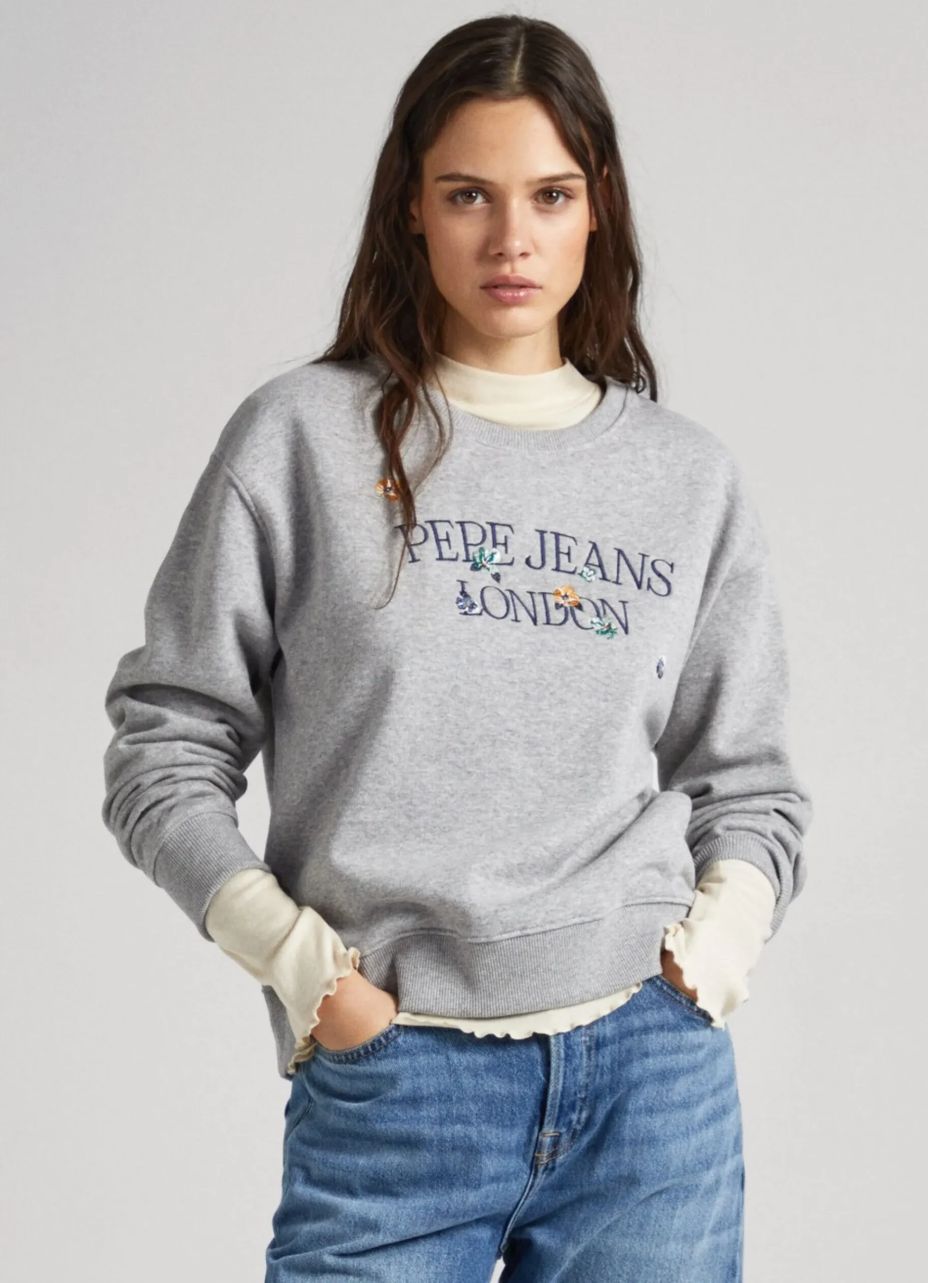 Mulher Pepe Jeans Sweatshirts>Sweatshirt Logo Estampado Bordado
