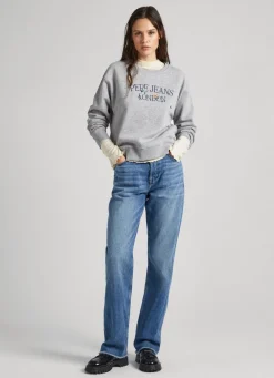 Mulher Pepe Jeans Sweatshirts>Sweatshirt Logo Estampado Bordado