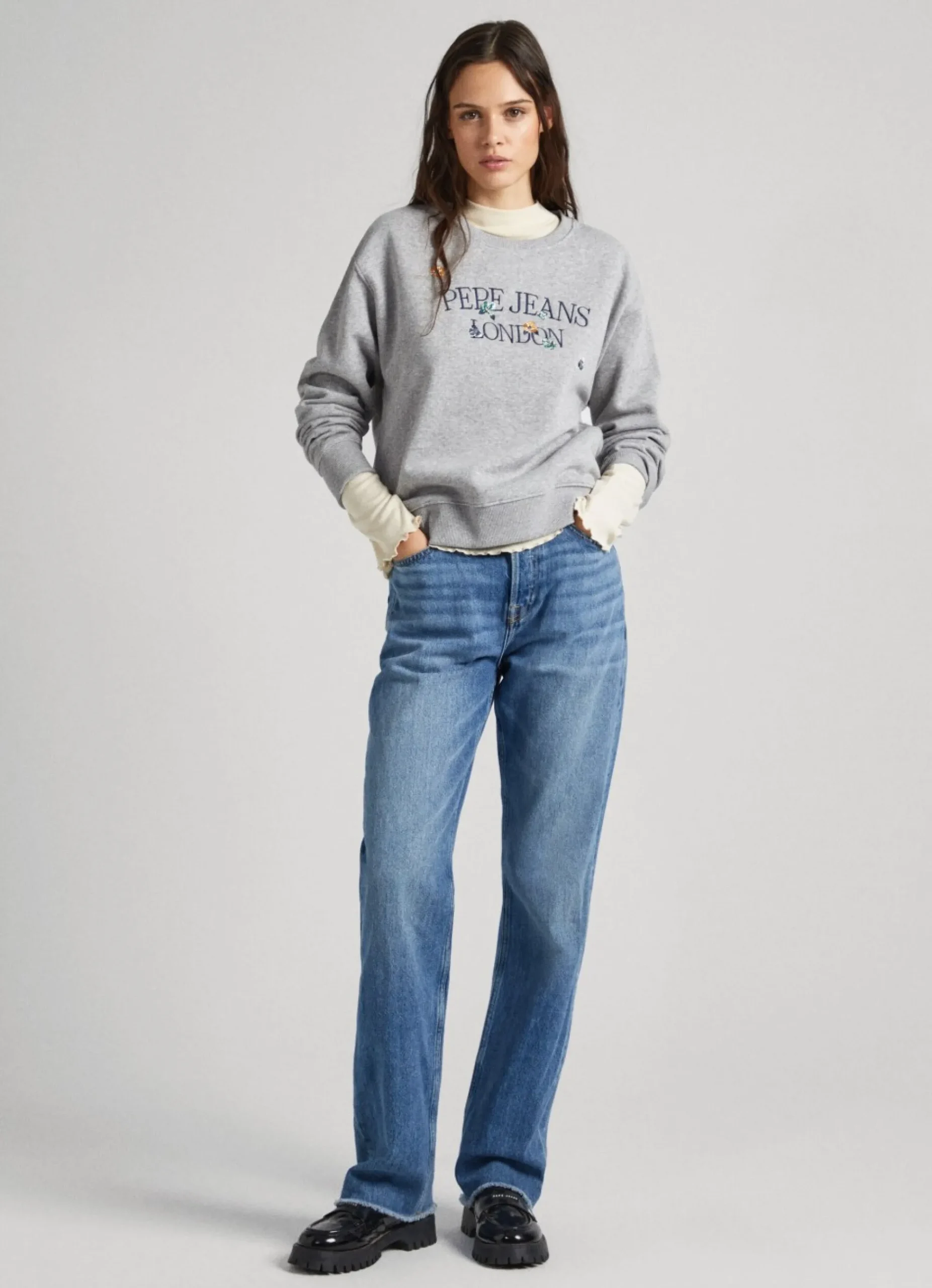 Mulher Pepe Jeans Sweatshirts>Sweatshirt Logo Estampado Bordado