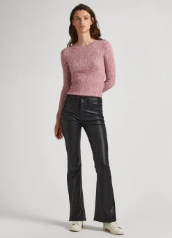 Mulher Pepe Jeans Malhas>Top Algodao Melange Jaspeado