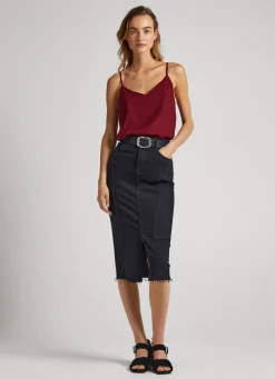 Mulher Pepe Jeans Camisas E Blusas>Top Com Decote Bordado