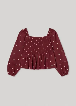 Rapariga Pepe Jeans Camisas E T-Shirts>Top Com Detalhes Franzidos