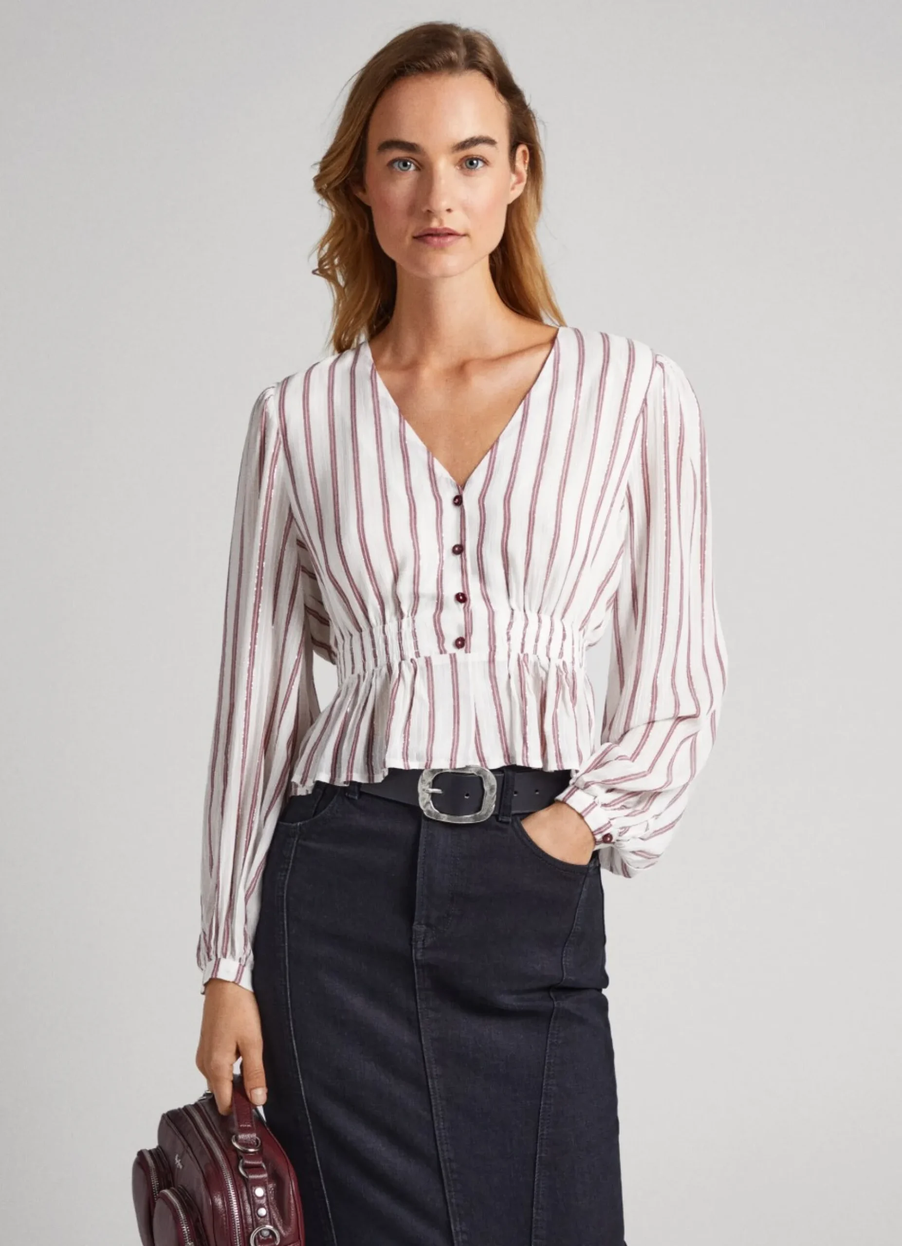 Mulher Pepe Jeans Camisas E Blusas>Top Padrao As Riscas