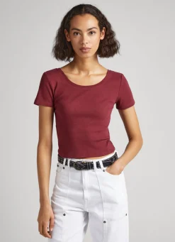 Mulher Pepe Jeans T-Shirts>T-Shirt Alcas Cruzadas Nas Costas