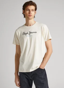 Homem Pepe Jeans T-Shirts>T-Shirt Algodao Logo Estampado