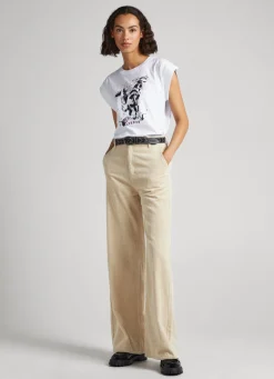 Mulher Pepe Jeans T-Shirts>T-Shirt Com Detalhe De Strass
