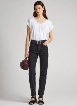 Mulher Pepe Jeans T-Shirts>T-Shirt Com Detalhes De Renda