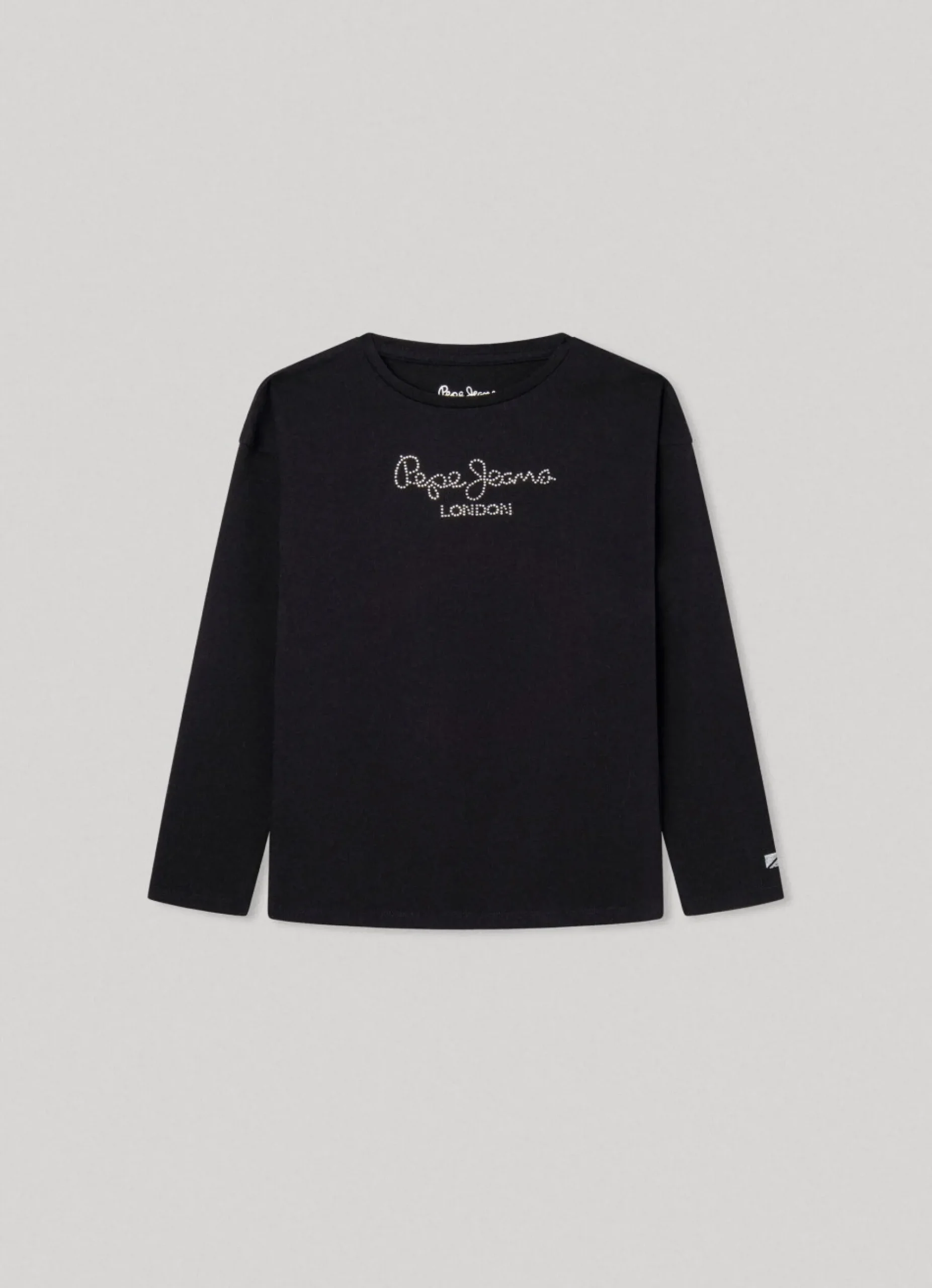 Rapariga Pepe Jeans Camisas E T-Shirts>T-Shirt Com Logo Em Strass Nuria L/S