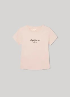 Rapariga Pepe Jeans Camisas E T-Shirts>T-Shirt Com Logo Estampado