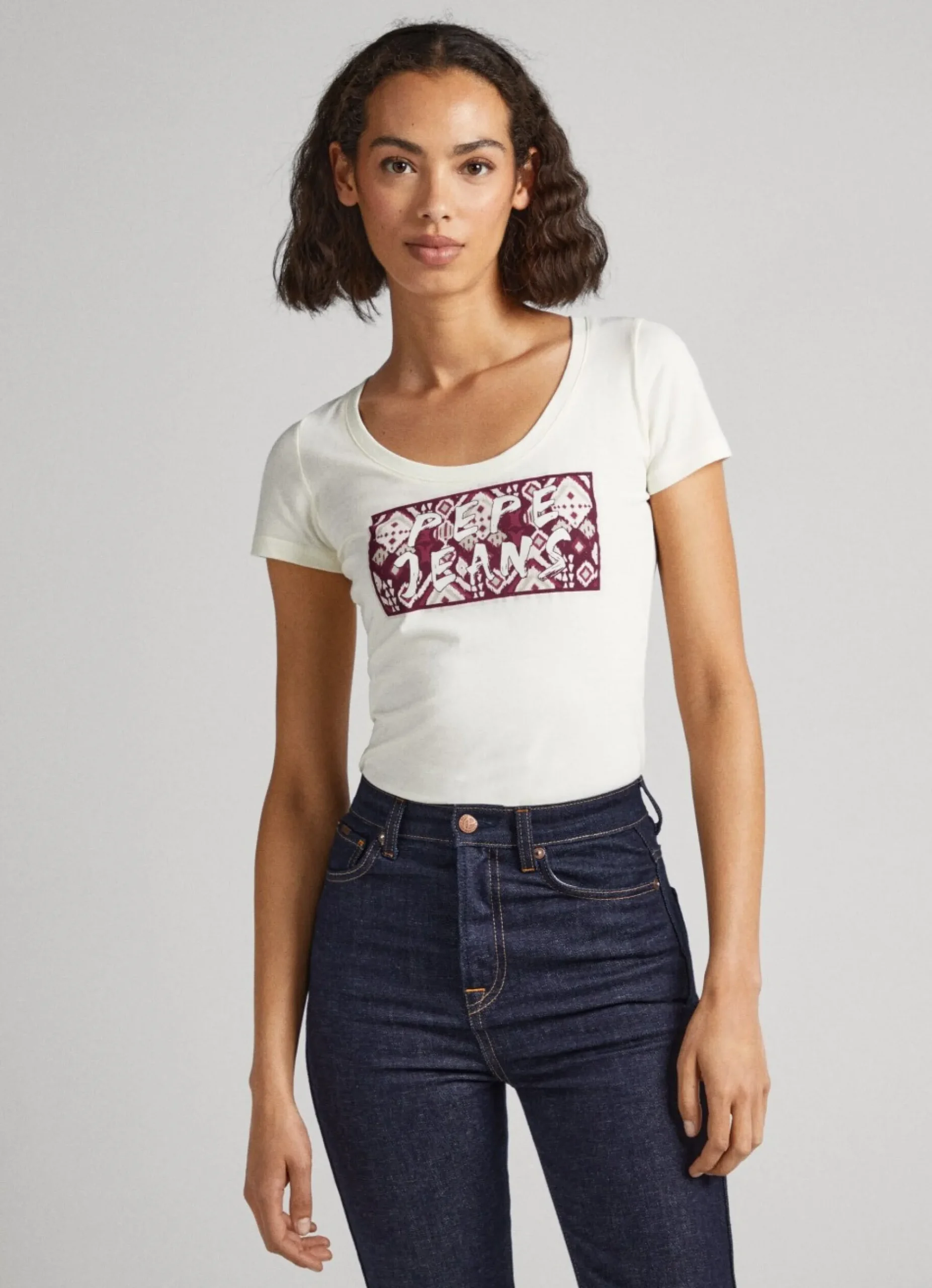 Mulher Pepe Jeans T-Shirts>T-Shirt Com Logo Estampado