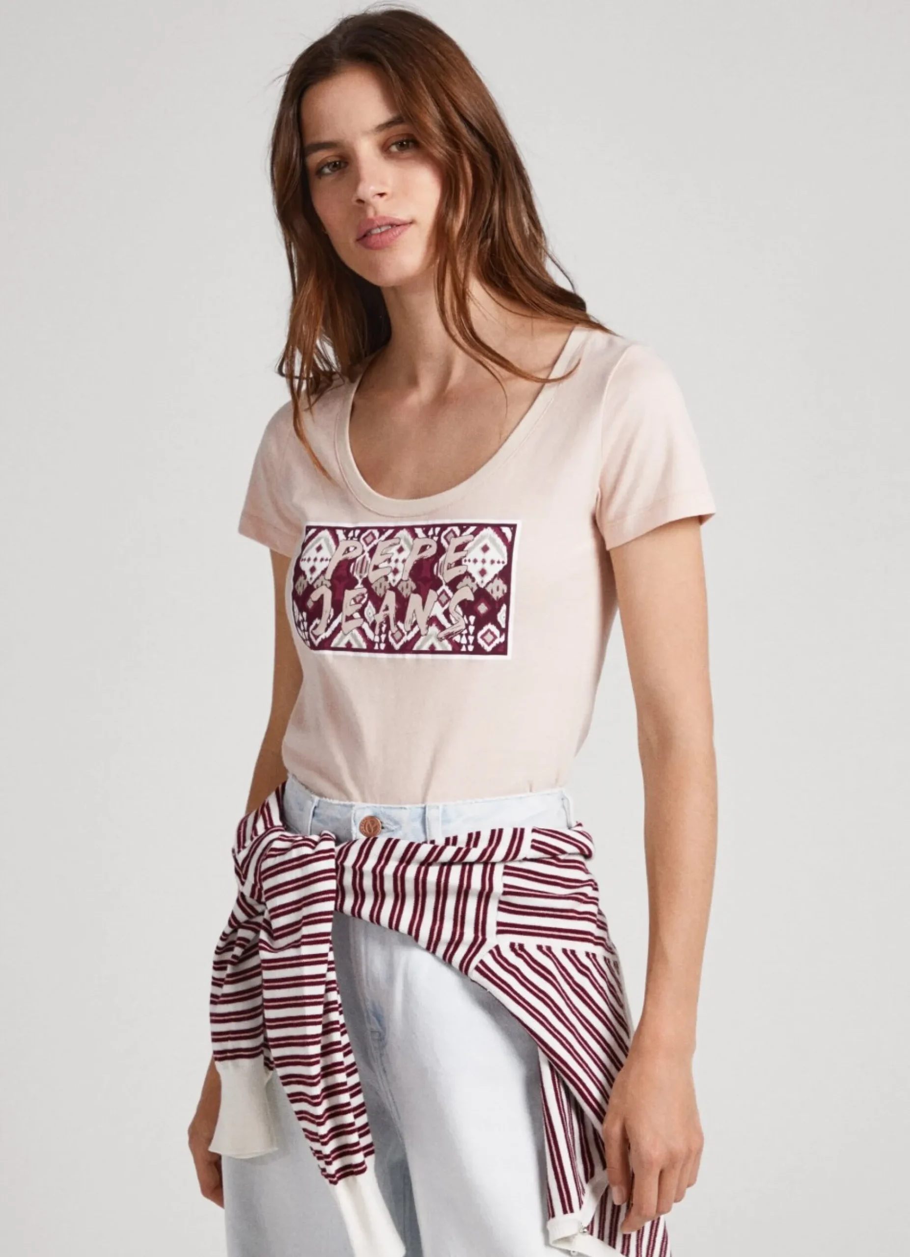 Mulher Pepe Jeans T-Shirts>T-Shirt Com Logo Estampado