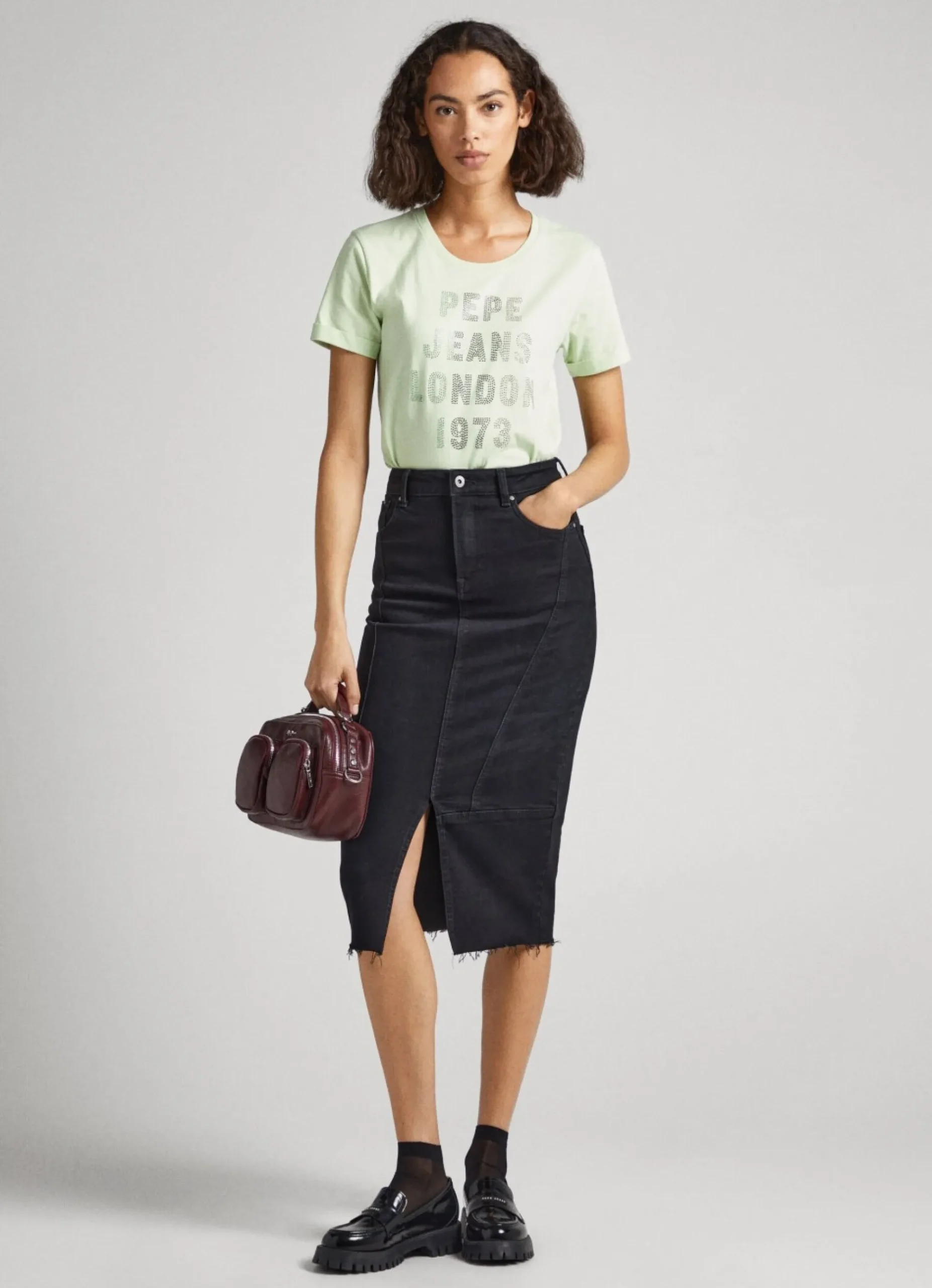 Mulher Pepe Jeans T-Shirts>T-Shirt Com Logo Strass