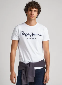 Homem Pepe Jeans T-Shirts>T-Shirt De Algodao De Manga Curta