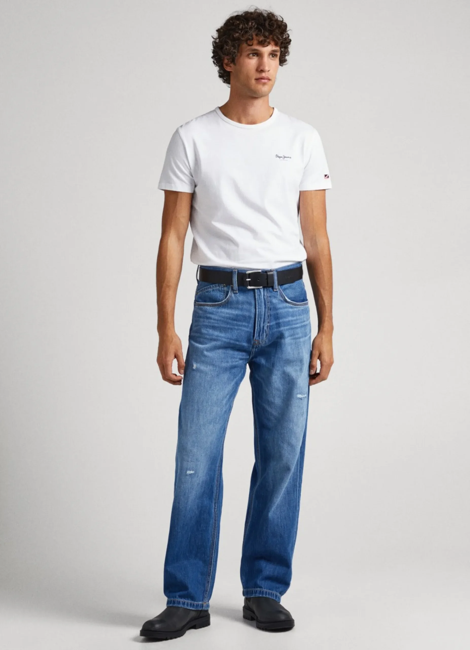 Homem Pepe Jeans T-Shirts>T-Shirt De Algodao Logo Estampado