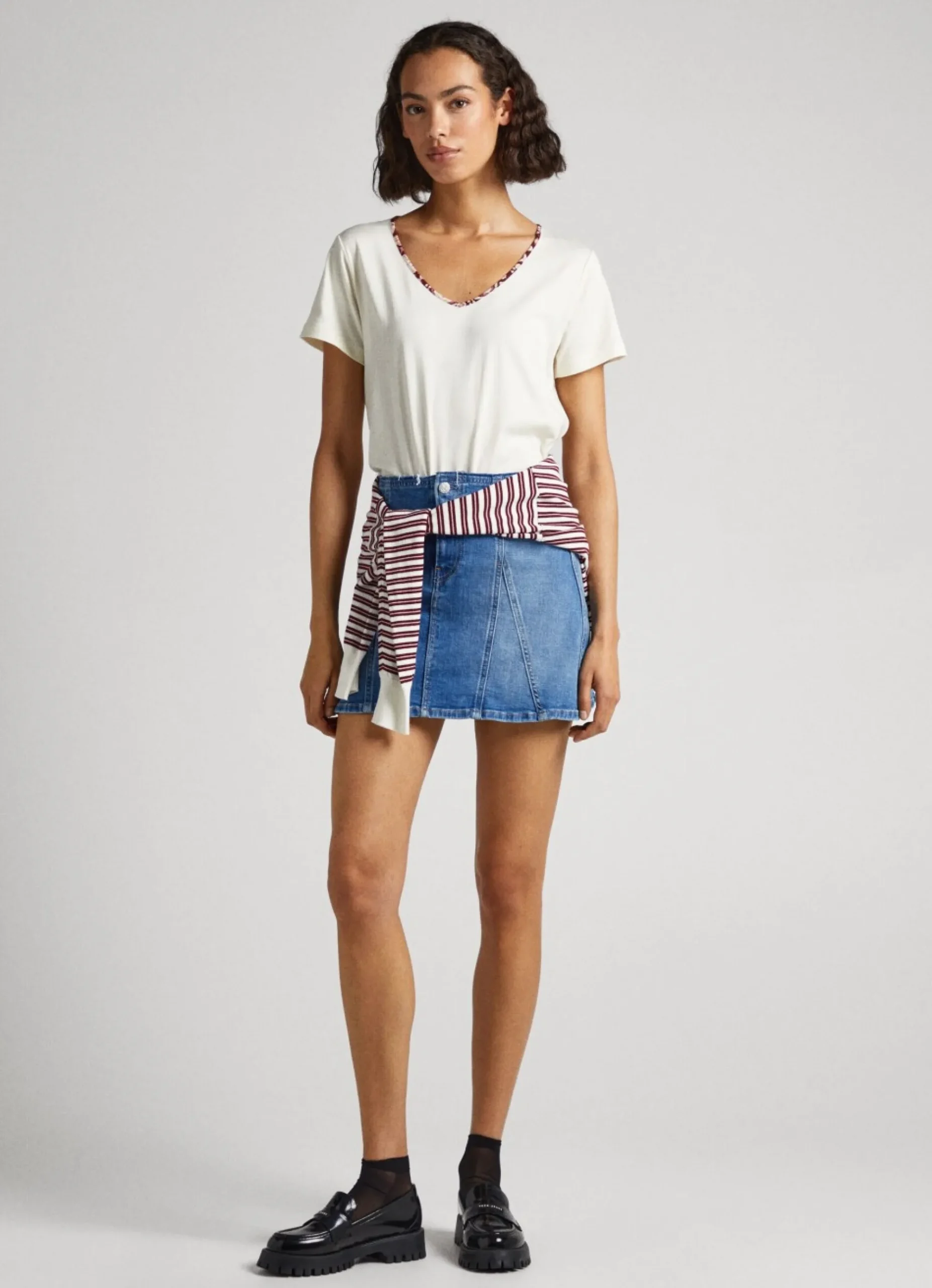 Mulher Pepe Jeans T-Shirts>T-Shirt Decote Em V Fluida