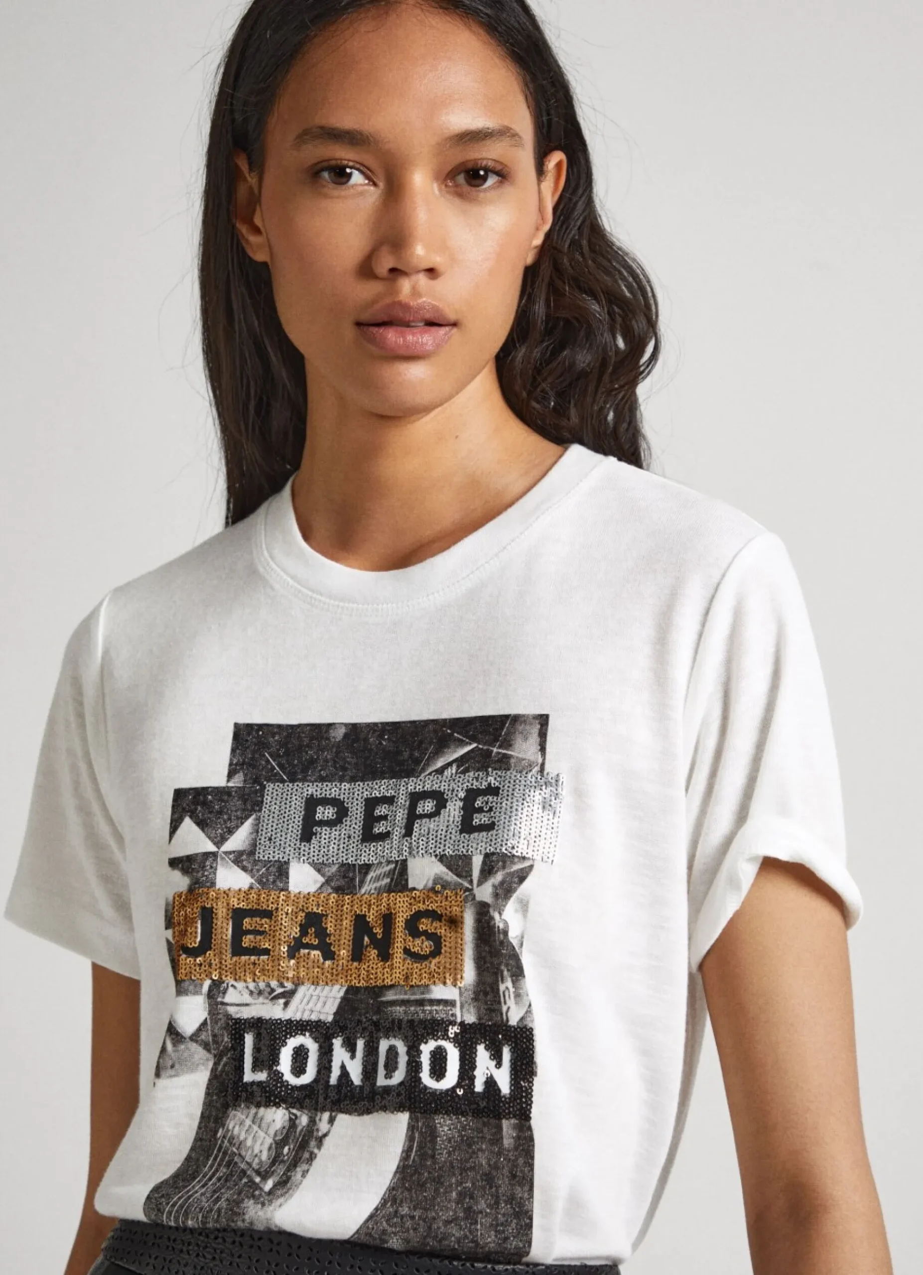 Mulher Pepe Jeans T-Shirts>T-Shirt Estampado Fotografico