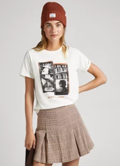 Mulher Pepe Jeans T-Shirts>T-Shirt Estampado Fotografico