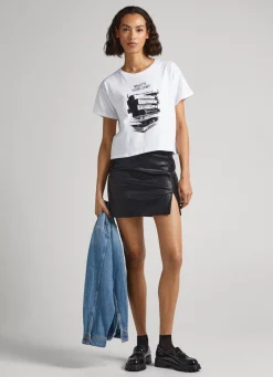 Mulher Pepe Jeans T-Shirts>T-Shirt Estampado Fotografico