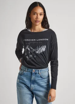 Mulher Pepe Jeans T-Shirts>T-Shirt Estampado Fotografico