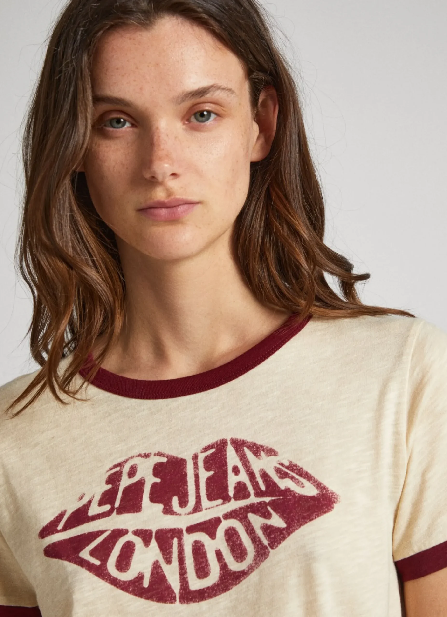 Mulher Pepe Jeans T-Shirts>T-Shirt Estampado Labios