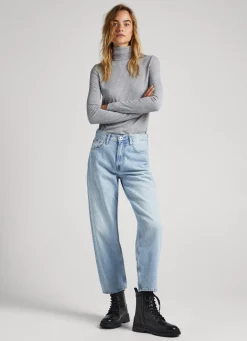 Mulher Pepe Jeans T-Shirts>T-Shirt Gola Alta Canelada