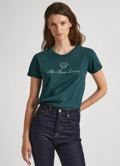 Mulher Pepe Jeans T-Shirts>T-Shirt Logo Estampado