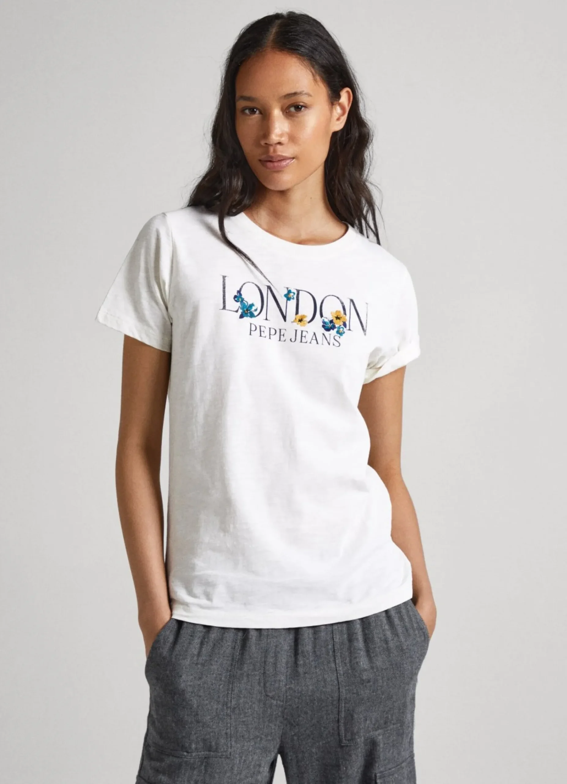 Mulher Pepe Jeans T-Shirts>T-Shirt Logo Estampado