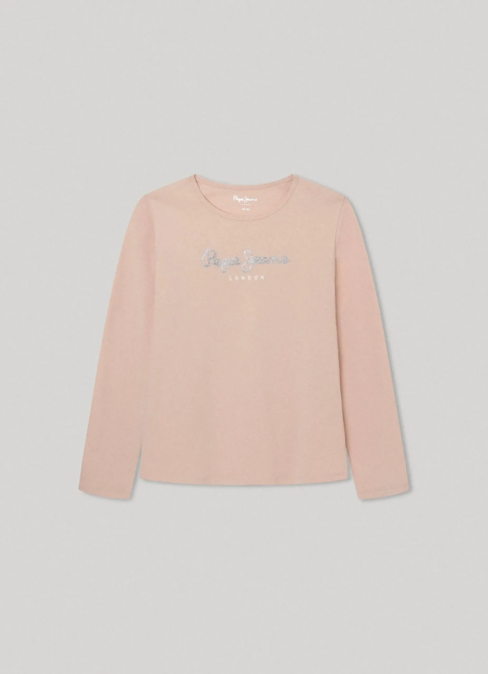 Rapariga Pepe Jeans Camisas E T-Shirts>T-Shirt Logo Glitter Hana Glitter L/S