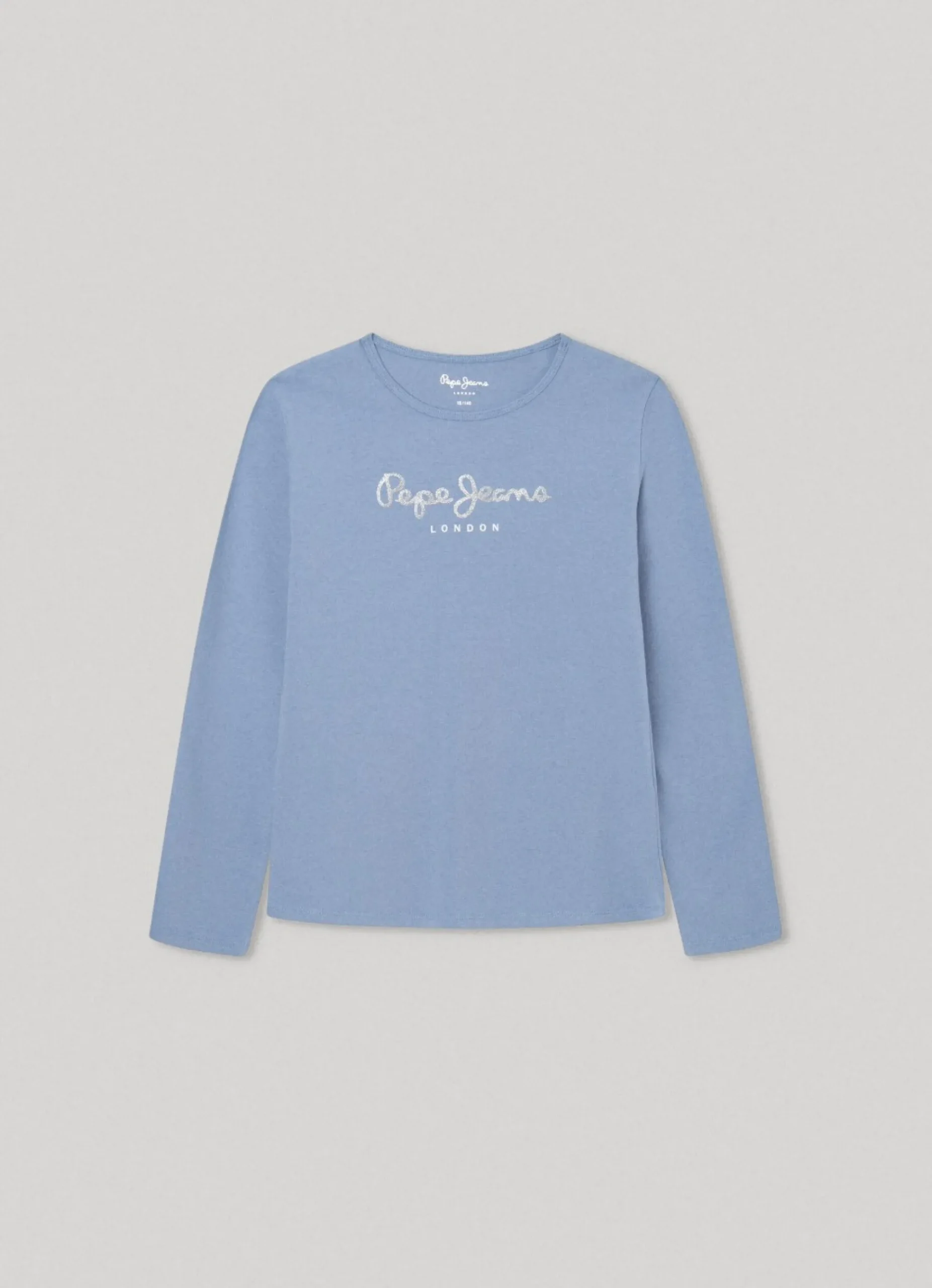 Rapariga Pepe Jeans Camisas E T-Shirts>T-Shirt Logo Glitter Hana Glitter L/S