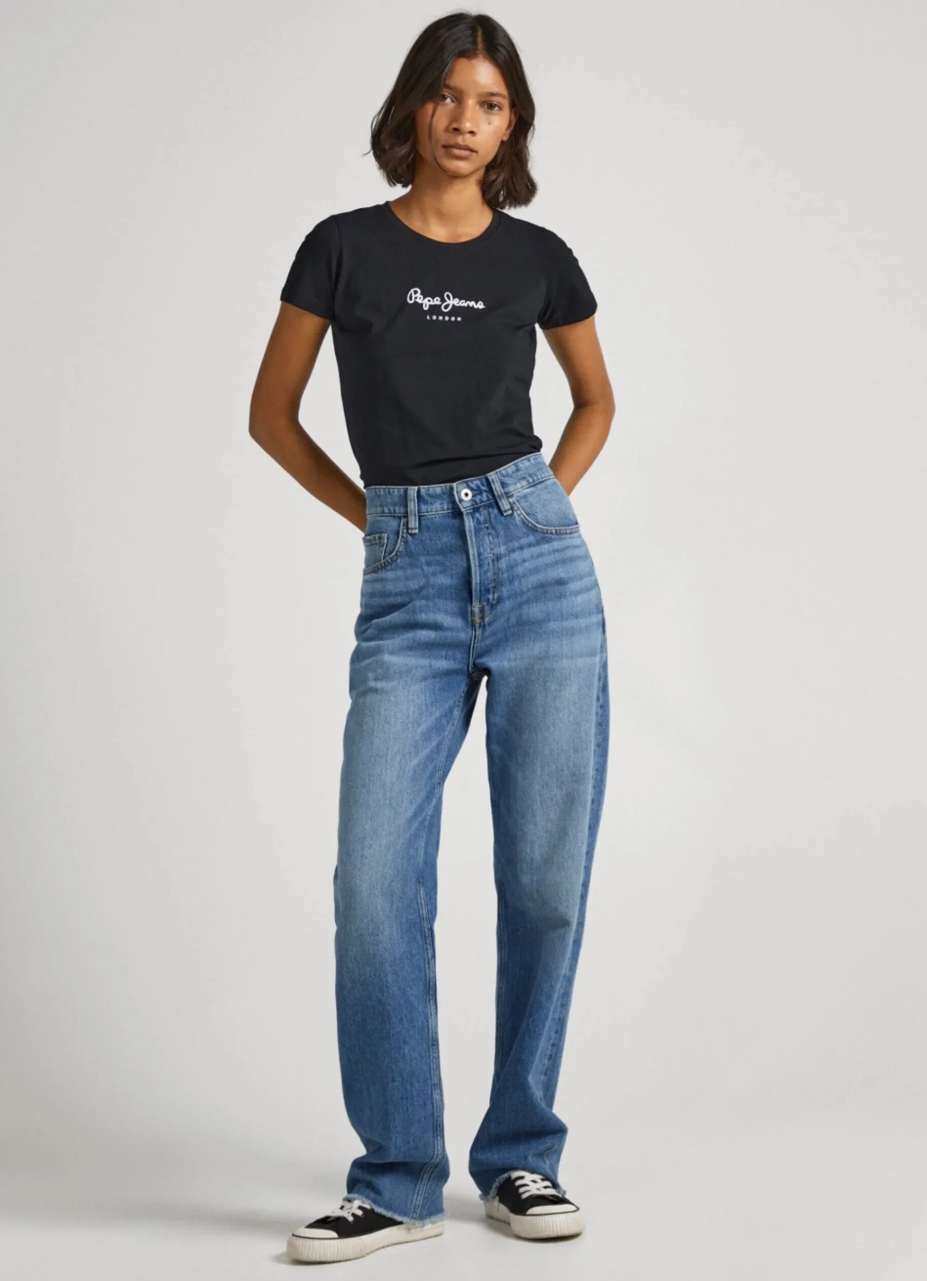Mulher Pepe Jeans T-Shirts>T-Shirt Lycra Logo Estampado