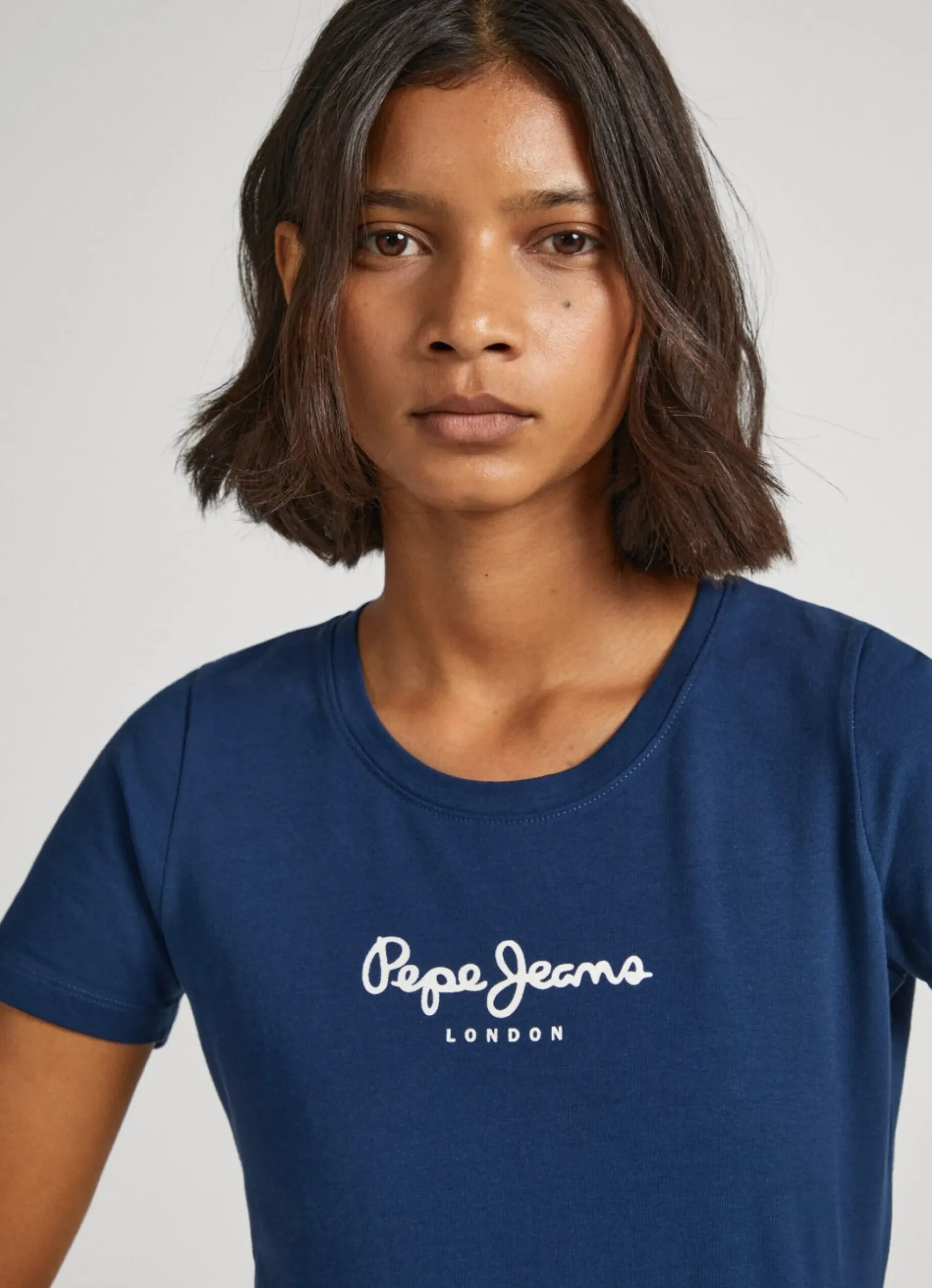 Mulher Pepe Jeans T-Shirts>T-Shirt Lycra Logo Estampado