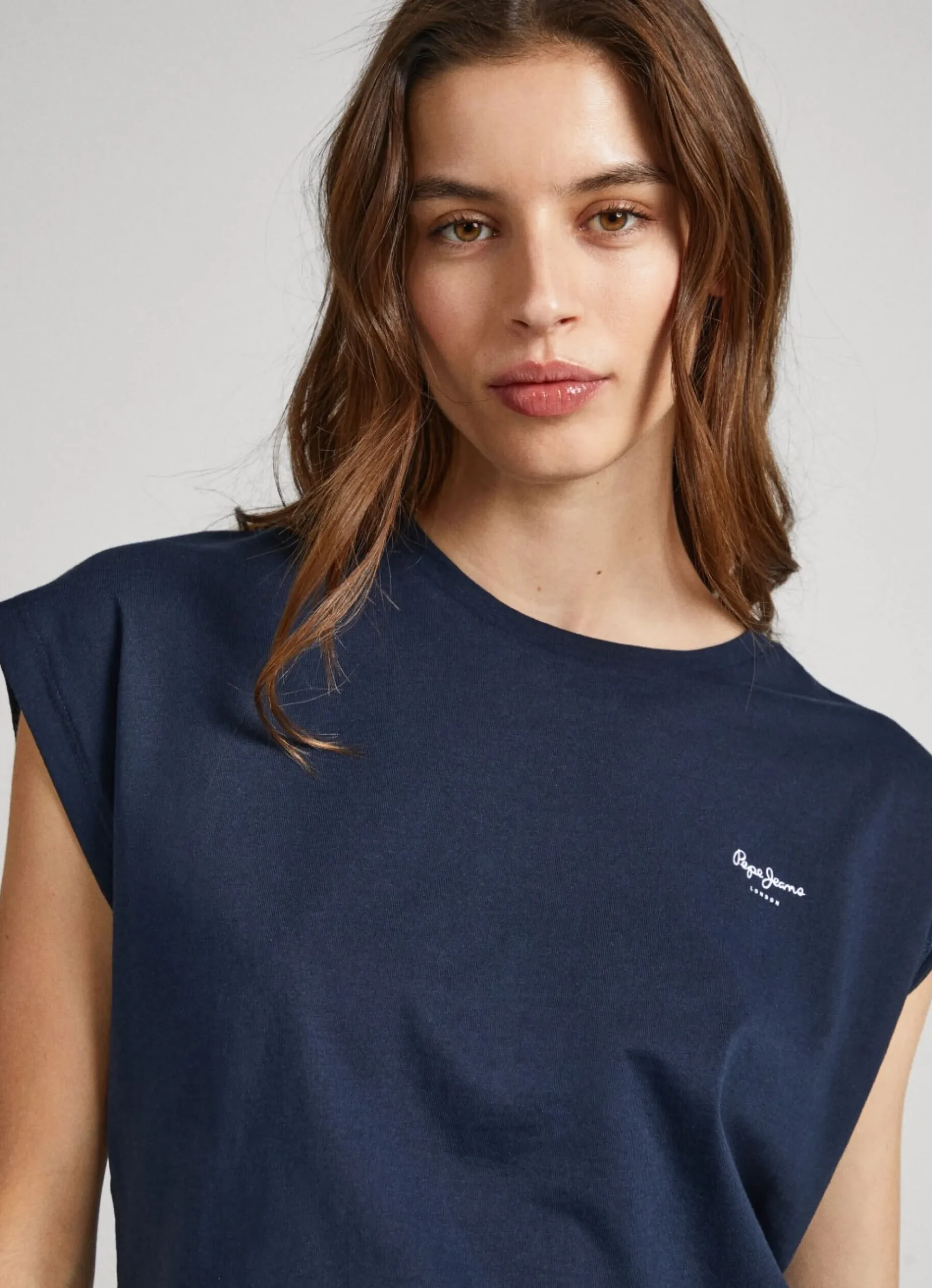 Mulher Pepe Jeans T-Shirts>T-Shirt Manga Cavada Com Logo