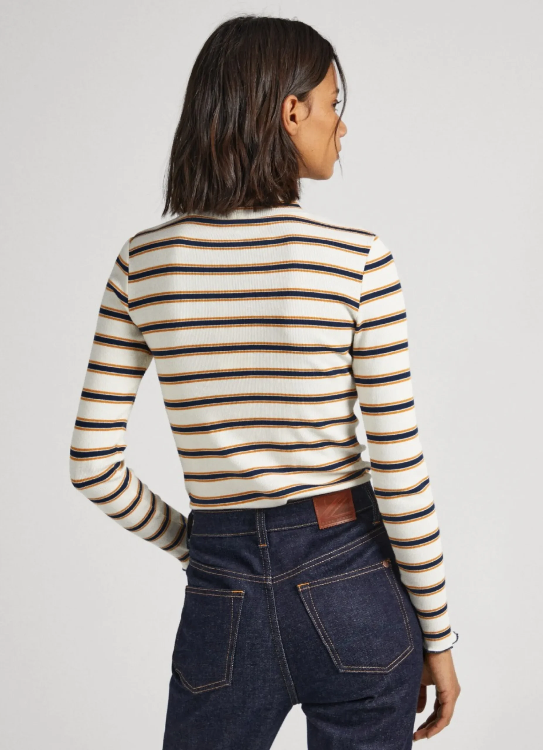 Mulher Pepe Jeans T-Shirts>T-Shirt Manga Comprida As Riscas