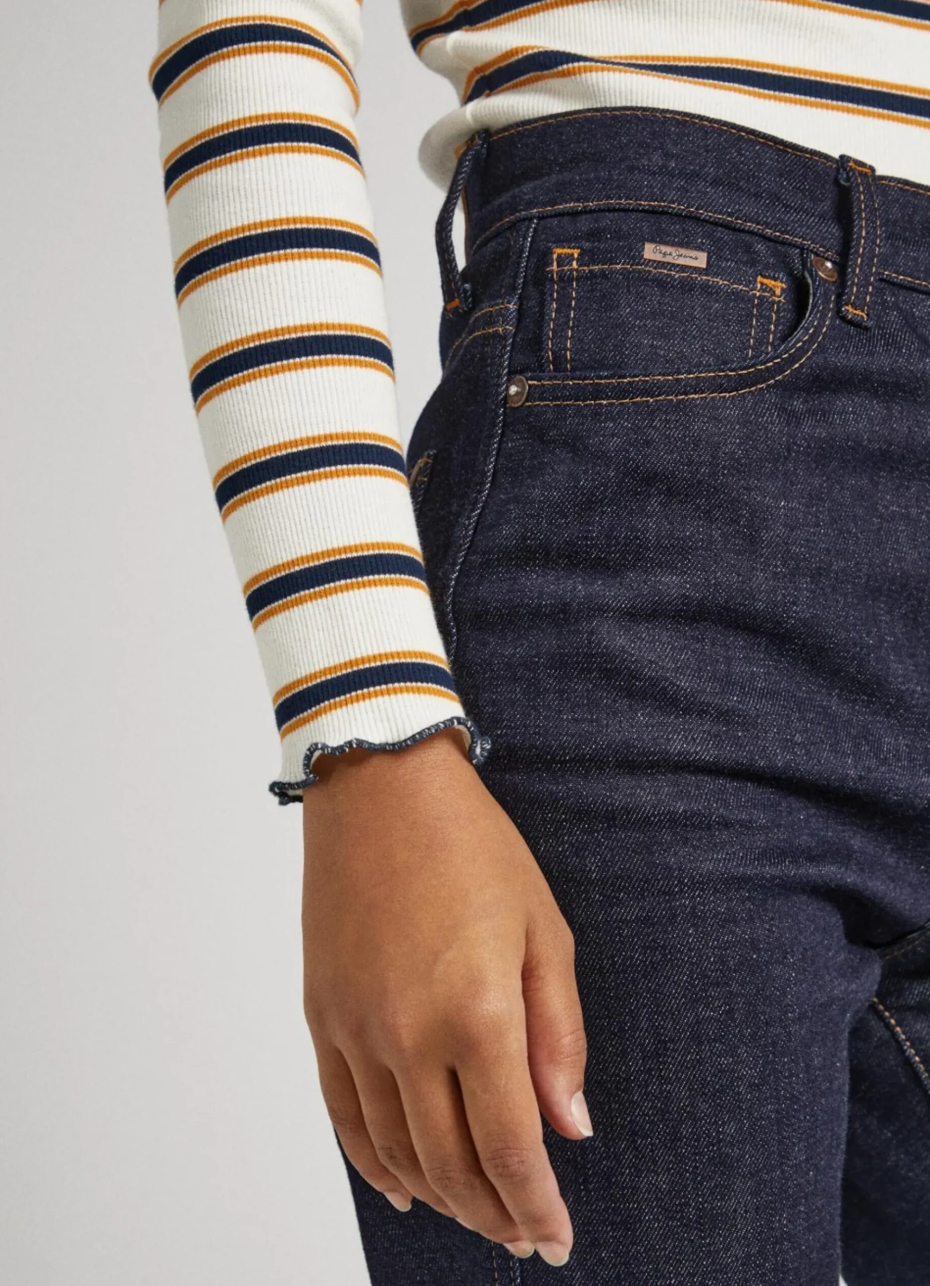 Mulher Pepe Jeans T-Shirts>T-Shirt Manga Comprida As Riscas