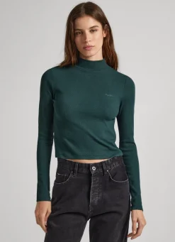 Mulher Pepe Jeans T-Shirts>T-Shirt Manga Comprida Canelada