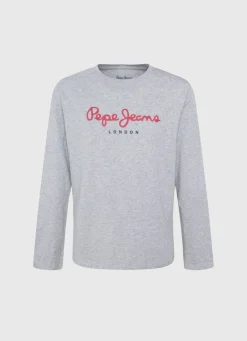 Rapaz Pepe Jeans T-Shirts>T-Shirt Manga Comprida Com Logo