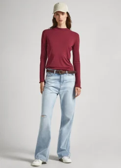Mulher Pepe Jeans T-Shirts>T-Shirt Manga Comprida Gola Perkins