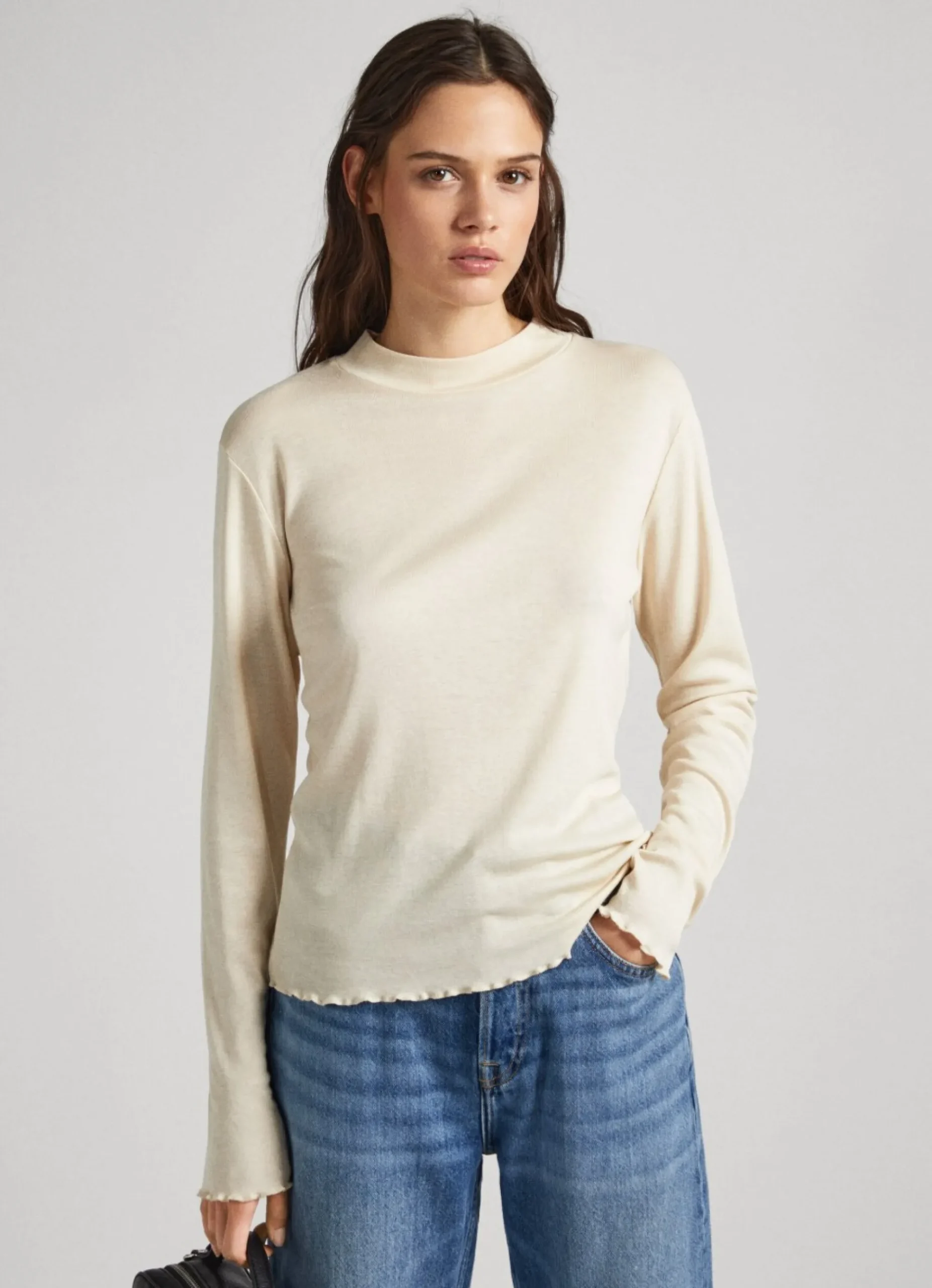 Mulher Pepe Jeans T-Shirts>T-Shirt Manga Comprida Gola Perkins