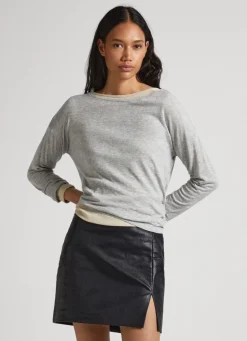 Mulher Pepe Jeans T-Shirts>T-Shirt Manga Comprida Jaspeada