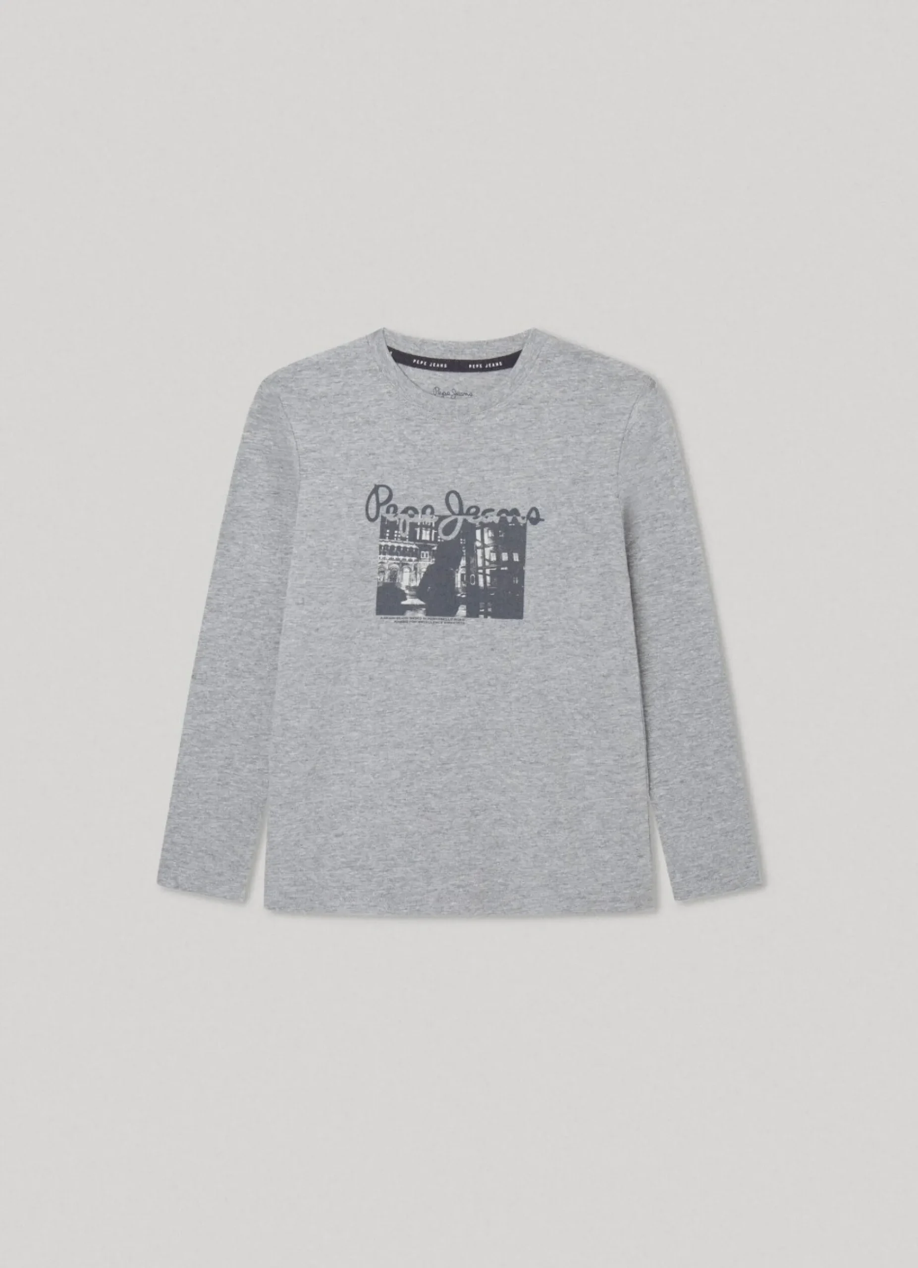 Rapaz Pepe Jeans T-Shirts>T-Shirt Manga Comprida Logo Estampado