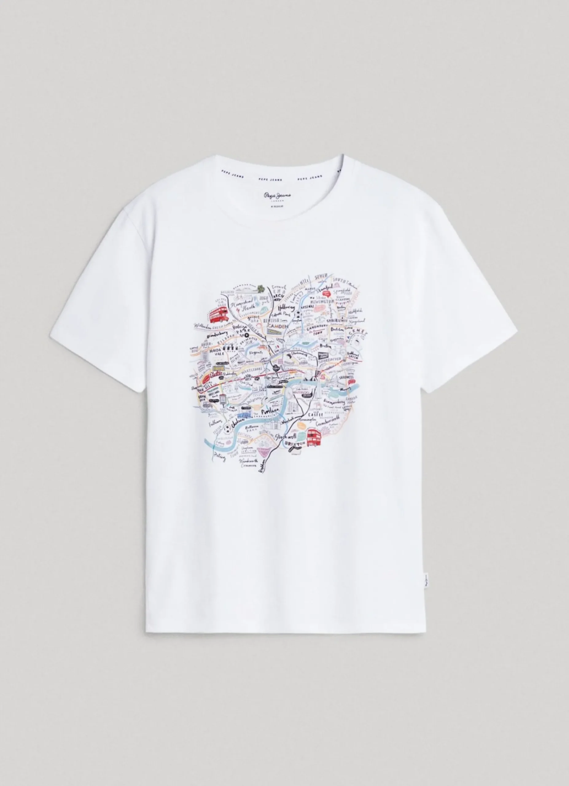 Homem Pepe Jeans T-Shirts>T-Shirt Mapa Londres Estampado