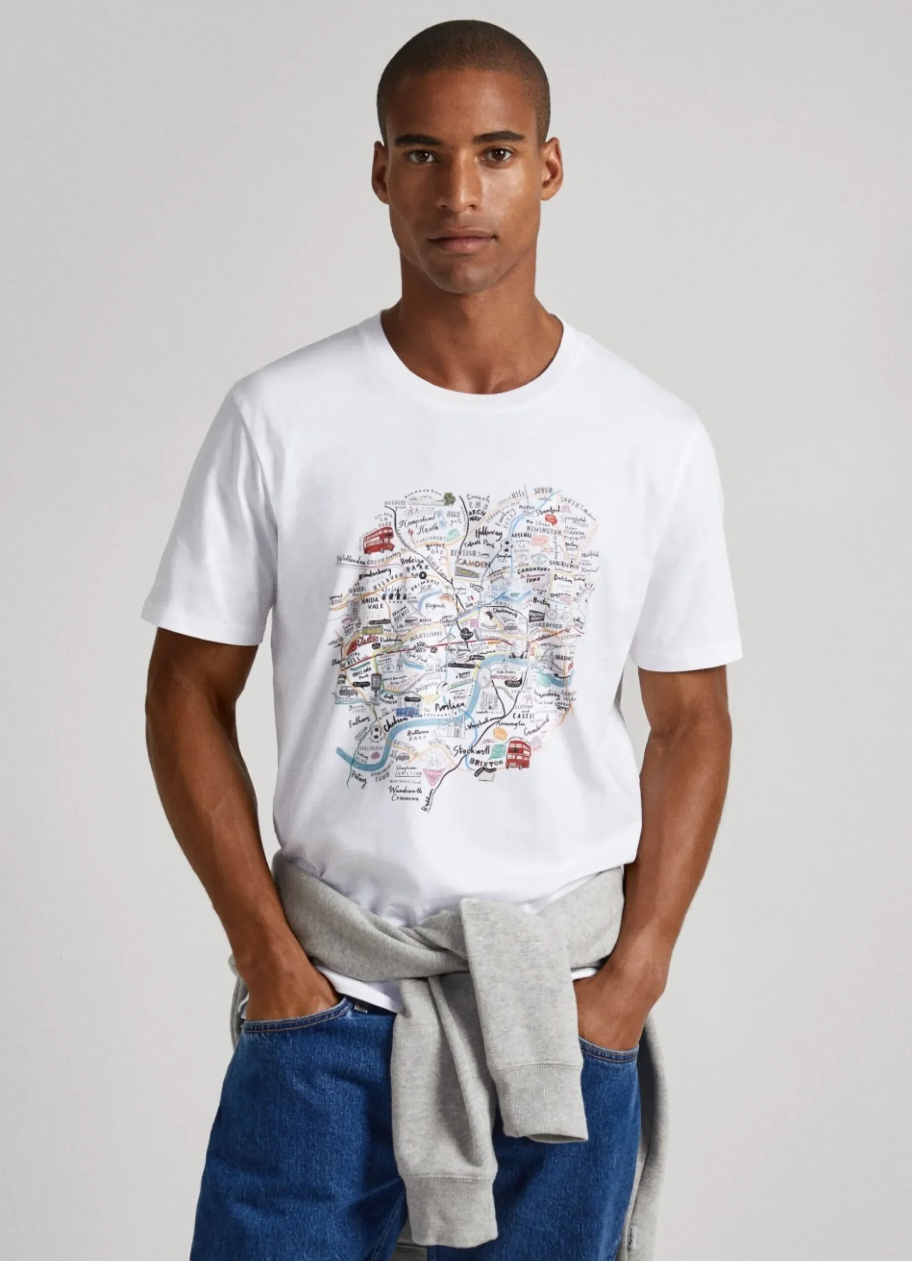 Mulher Pepe Jeans T-Shirts>T-Shirt Mapa Londres Estampado