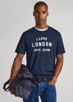 Homem Pepe Jeans T-Shirts>T-Shirt Unisexo Estampada I Love London