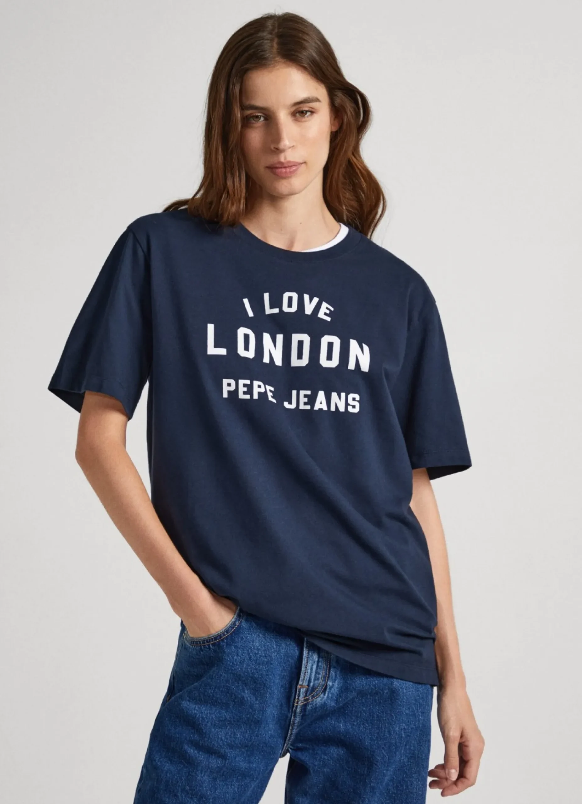 Homem Pepe Jeans T-Shirts>T-Shirt Unisexo Estampada I Love London