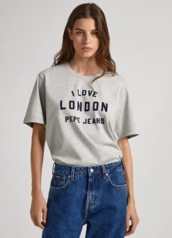 Mulher Pepe Jeans T-Shirts>T-Shirt Unisexo Estampada I Love London
